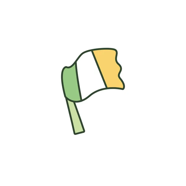 Diseño de vectores de iconos de línea de bandera de Irlanda aislada — Vector de stock