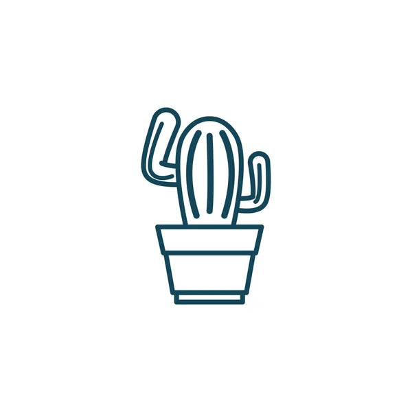 Cactus aislado planta línea estilo icono vector diseño — Archivo Imágenes Vectoriales