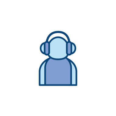 Isolated avatar with headphones line and fill style icon vector design
