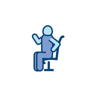 Isolated avatar seated line and fill style icon vector design