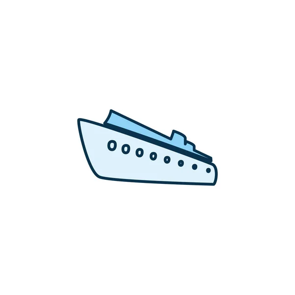 Progettazione vettoriale icona stile linea veicolo nave isolata — Vettoriale Stock