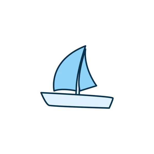 Isolated sailboat line style icon vector design — 스톡 벡터