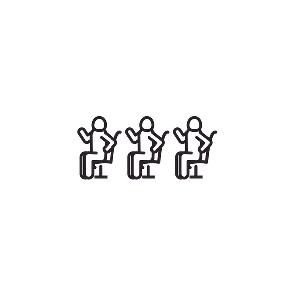 Isolated avatars seated line style icon vector design — Wektor stockowy