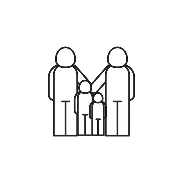 Aislado avatares familia línea estilo icono vector diseño — Vector de stock