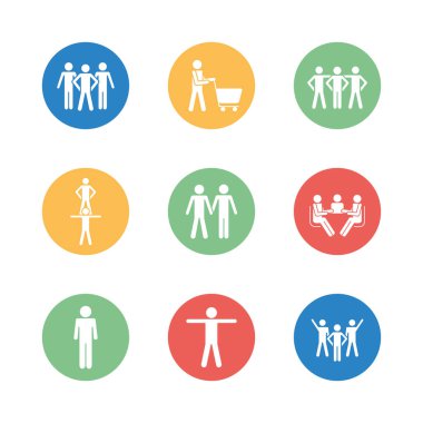 Isolated avatars block silhouette style icon set vector design