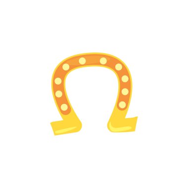 Gold horseshoe fill style icon vector design