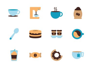 İzole kahve düz biçim ikonu vektör dizaynı