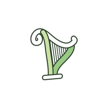 Isolated harp instrument line style icon vector design