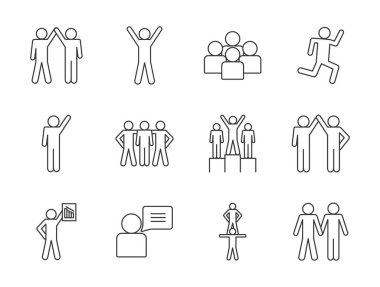 Isolated avatars line style icon set vector design