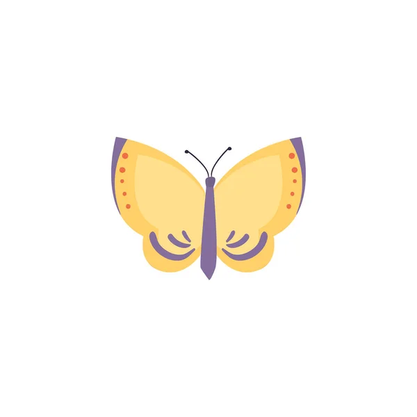 Cute butterfly insect fill style icon vector design — Stockvektor