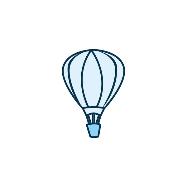 Isolado hor ar balão veículo linha estilo ícone vetor design — Vetor de Stock