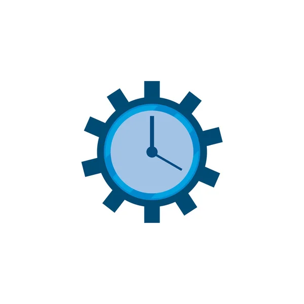Isolated clock instrument and gear fill style icon vector design — Διανυσματικό Αρχείο