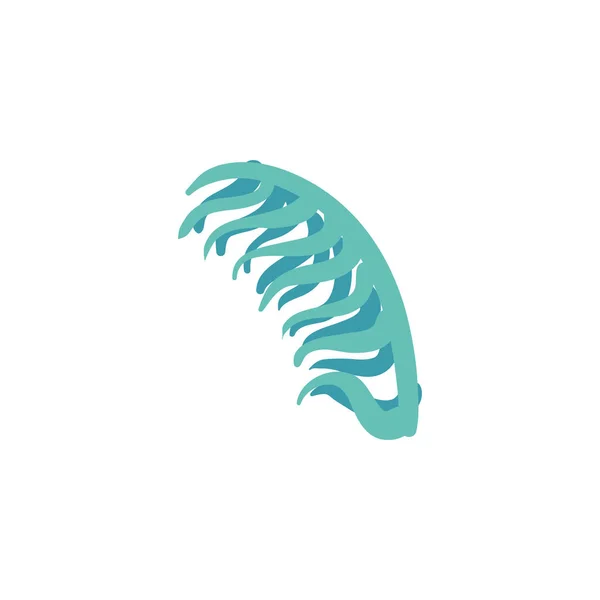 Diseño de vectores de icono de estilo de relleno de hoja azul natural aislado — Vector de stock