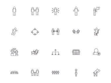 Isolated avatars line style icon set vector design