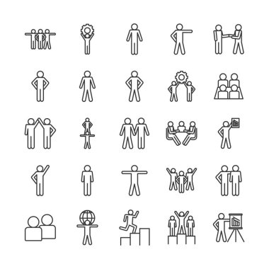 Isolated avatars line style icon set vector design