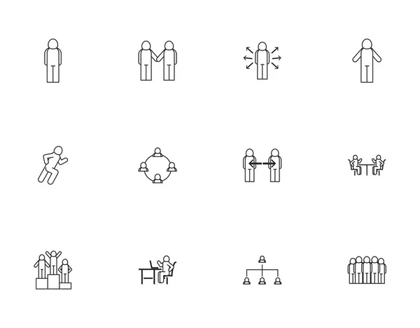 Isolated avatars line style icon set vector design — Stockvektor