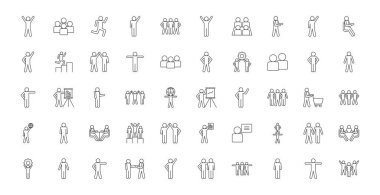 Isolated avatars line style icon set vector design