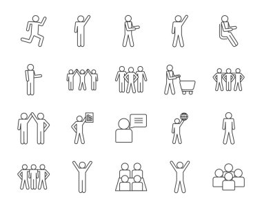 Isolated avatars line style icon set vector design