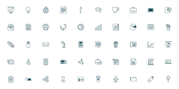 Office and business line style icon set vector design — 스톡 벡터