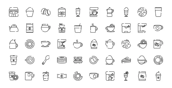 Ізольований набір значків стилю лінії кави Векторний дизайн — стоковий вектор