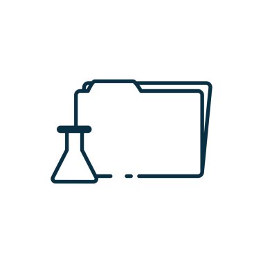 Isolated chemistry flask and file line style icon vector design