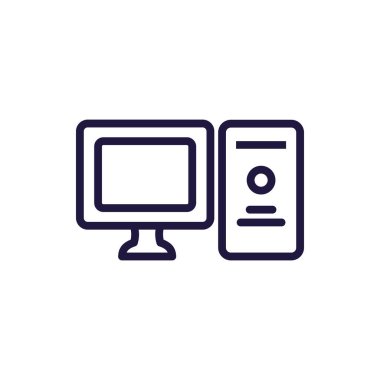 İzole edilmiş dijital bilgisayar çizgisi biçim vektör tasarımı