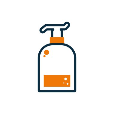 Isolated shampoo bottle half line half color style icon vector design