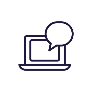 Isolated digital laptop and bubble line style icon vector design