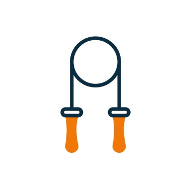 Jumping rope half line half color style icon vector design