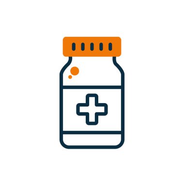 Isolated medicine bottle half line half color style icon vector design
