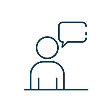 Isolated avatar with communication bubble line style icon vector design