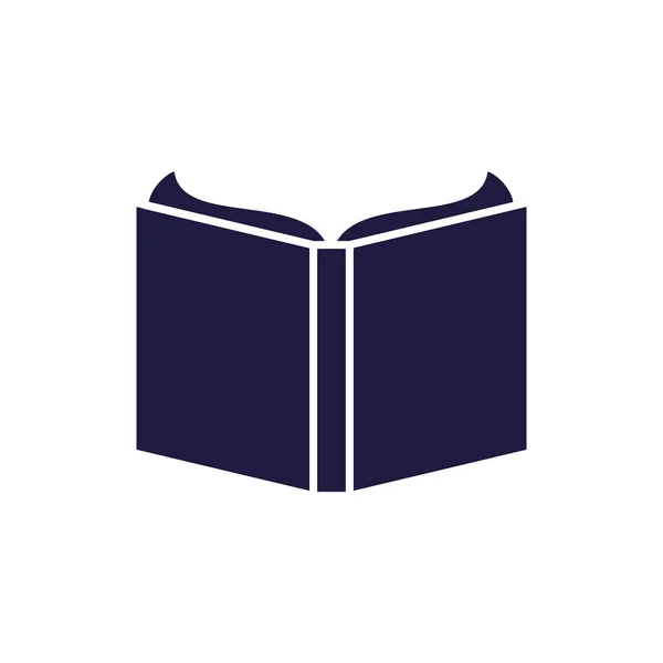 Isolado livro aberto silhueta estilo ícone vetor design — Vetor de Stock