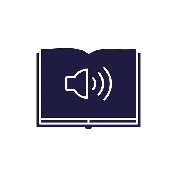 Isolated open book and volume silhouette style icon vector design — 스톡 벡터