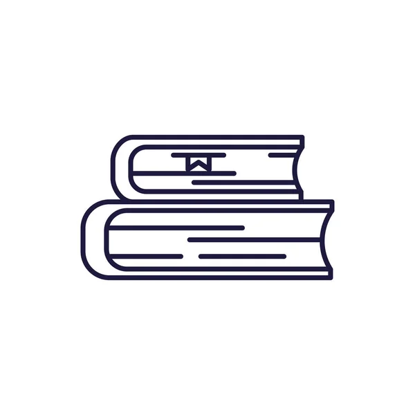 Libros de educación aislados estilo de línea icono de diseño vectorial — Vector de stock