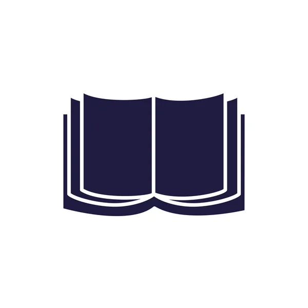 Diseño de vectores de icono de estilo de silueta de libro abierto aislado — Vector de stock
