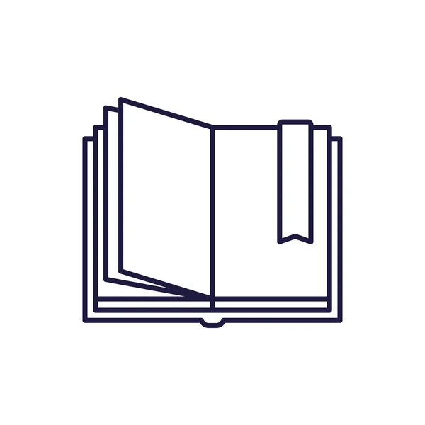 Isolated open book line style icon vector design — Stok Vektör