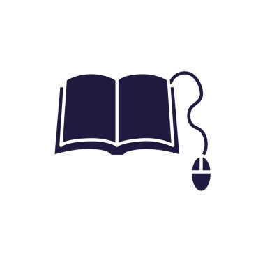 Isolated open book and mouse silhouette style icon vector design