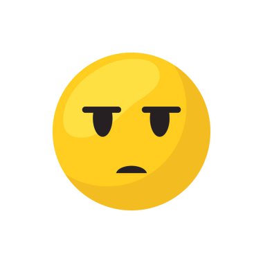 Neutral emoji face flat style icon vector design