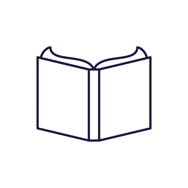 Diseño de vectores de icono de estilo de línea de libro abierto aislado — Vector de stock