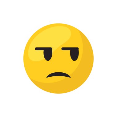 Unamused emoji face flat style icon vector design