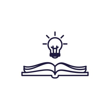 Isolated open book and light bulb line style icon vector design