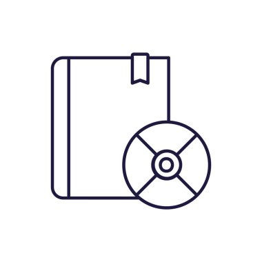 Isolated education book and cd line style icon vector design