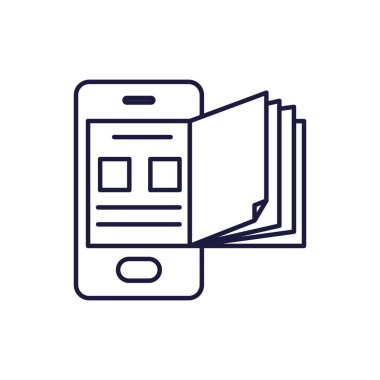 Isolated ebook and smartphone line style icon vector design