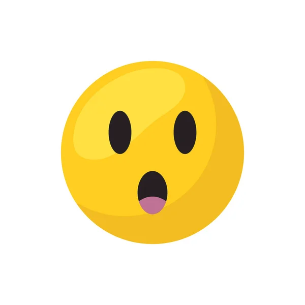 Surprised emoji face flat style icon vector design — Stock vektor