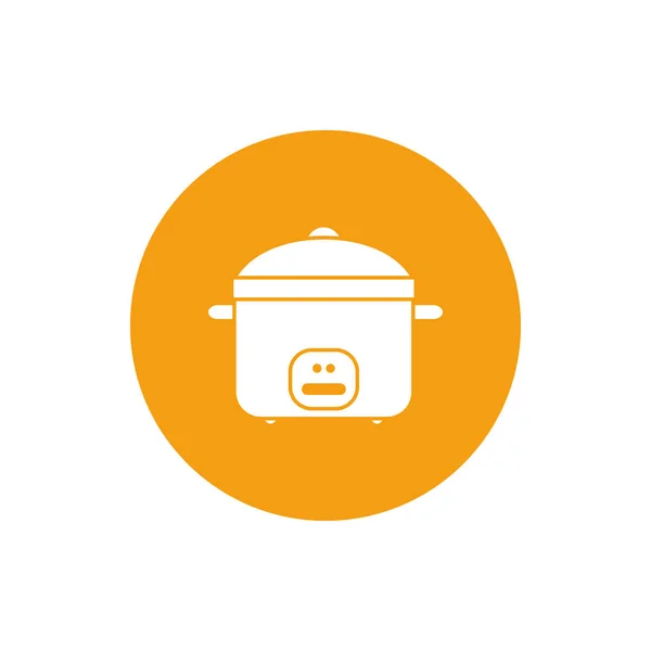 Isolated rice cooker appliance block style icon vector design — Stockvektor