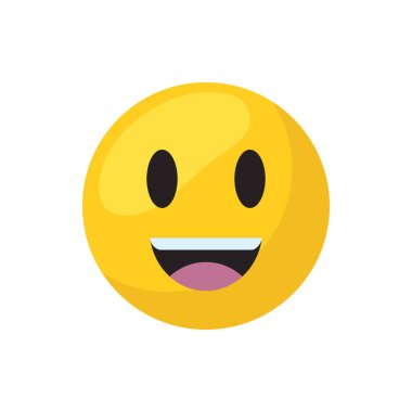 Happy emoji face flat style icon vector design
