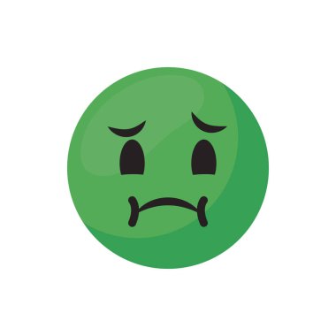 Sick emoji face flat style icon vector design