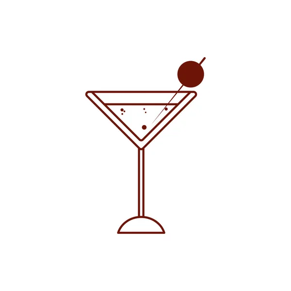 Isolated martini glass drink line style icon vector design — ストックベクタ