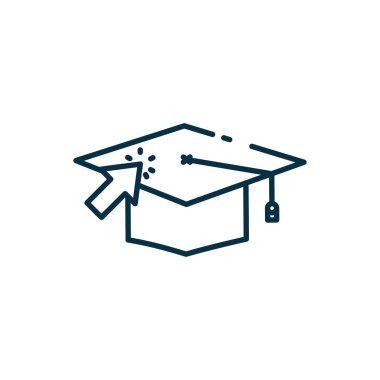 Isolated graduation cap and arrow line style icon vector design