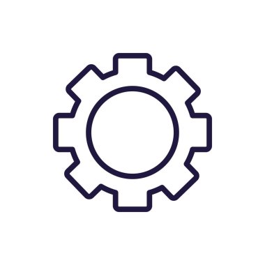 İzole metal dişli çizgisi biçim vektör tasarımı